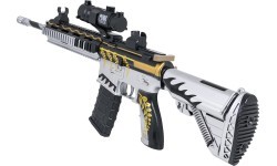 M416 pilkas šautuvas vandens rutuliukams + priedai