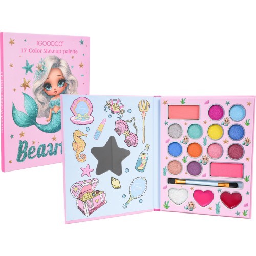 Undinėlės makiažo rinkinys, rožinė knygelė