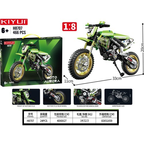 Motociklas, žalias, 466 vnt.