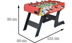 Stalo futbolas 121x61x81 sulankstomas, raudonas