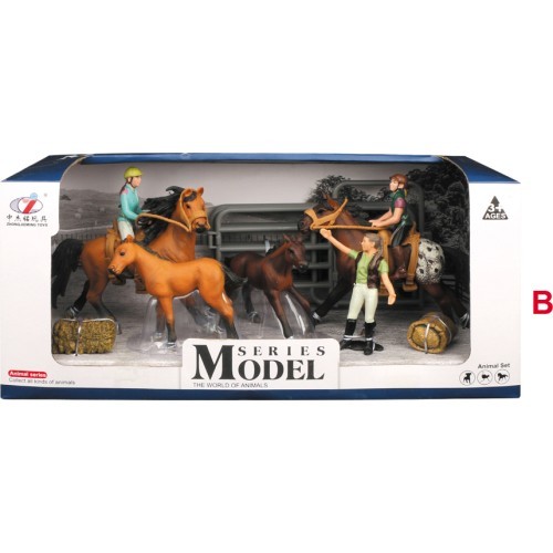 Set of Horses with Figurines