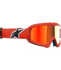 Детские мотокроссовые очки Alpinestars Vision Mirror Youth - Corp oranžová, zrcadlové červené plexi
