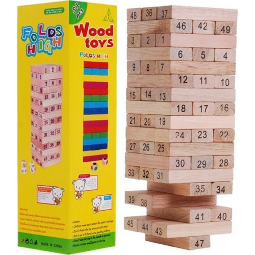 Didelis medinis Jenga bokštas