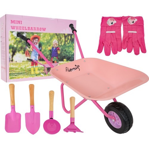 Little Gardener's Set with Wheelbarrow Pink