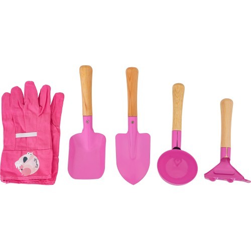 Little Gardener's Set with Wheelbarrow Pink