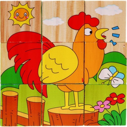 Wooden Blocks for the Youngest Farm Edition