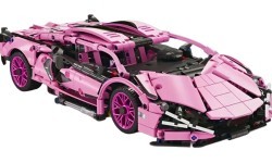 Конструктор спортивный автомобиль, розовый, 1280 деталей