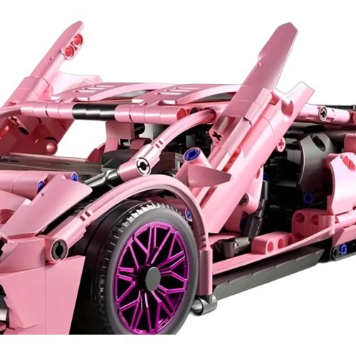 Конструктор спортивный автомобиль, розовый, 1280 деталей