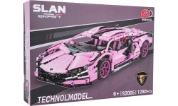 Конструктор спортивный автомобиль, розовый, 1280 деталей