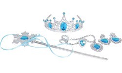 Mažosios princesės rinkinys su mėlyna suknele