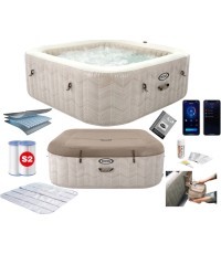 Nadmuchiwane jacuzzi kwadratowe hydromasaż 6 os. 196x71 cm akcesoria premium INTEX 28472