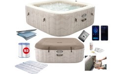 Nadmuchiwane jacuzzi kwadratowe hydromasaż 6 os. 196x71 cm akcesoria premium INTEX 28472