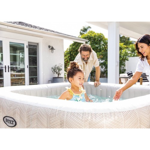 Pripučiamas kvadratinis SPA baseinas hidromasažas 6 asm. 196x71 cm premium priedai INTEX 28472