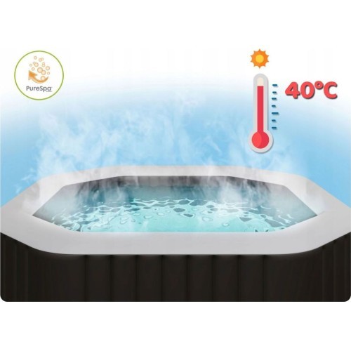 Pripučiamas kvadratinis SPA baseinas hidromasažas 6 asm. 196x71 cm premium priedai INTEX 28472