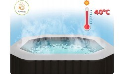 Pripučiamas kvadratinis SPA baseinas hidromasažas 6 asm. 196x71 cm premium priedai INTEX 28472