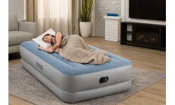 Materac dmuchany jednoosobowy 191x99x36 cm z wbudowaną pompką elektryczną USB łóżko INTEX 64157