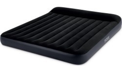 Duży materac dmuchany dwuosobowy 203x183x25 cm łóżko z zagłówkiem INTEX 64144