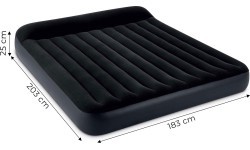 Dvivietis pripučiamas čiužinys su galvūgaliu 203x183x25 cm INTEX 64144