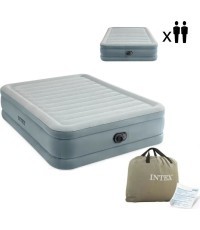 Dvivietis pripučiamas čiužinys su įmontuota elektrine pompa INTEX 64824, 203x152x46 cm