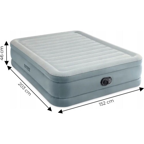 Dvivietis pripučiamas čiužinys su įmontuota elektrine pompa INTEX 64824, 203x152x46 cm