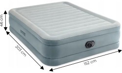 Dvivietis pripučiamas čiužinys su įmontuota elektrine pompa INTEX 64824, 203x152x46 cm