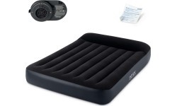 Pripučiamas veliūrinis čiužinys su pompa Intex 64150ND