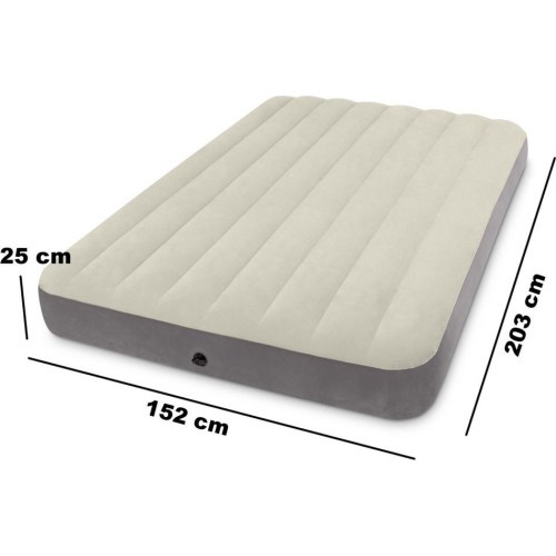 Velour inflatable mattress 203x152 cm Intex 64103