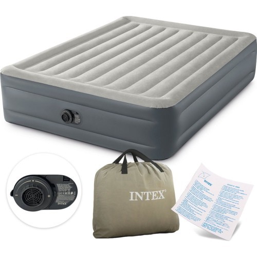 Large inflatable mattress 203x152 cm with built-in pump INTEX 64126