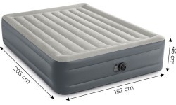 Large inflatable mattress 203x152 cm with built-in pump INTEX 64126