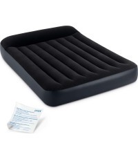 Двухместный надувной матрас с изголовьем 191x137x25 см INTEX 64142