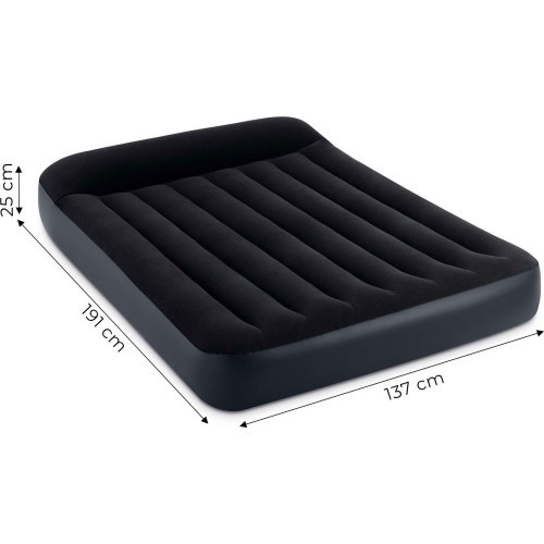 Double inflatable mattress 191x137x25 cm bed with headboard INTEX 64142