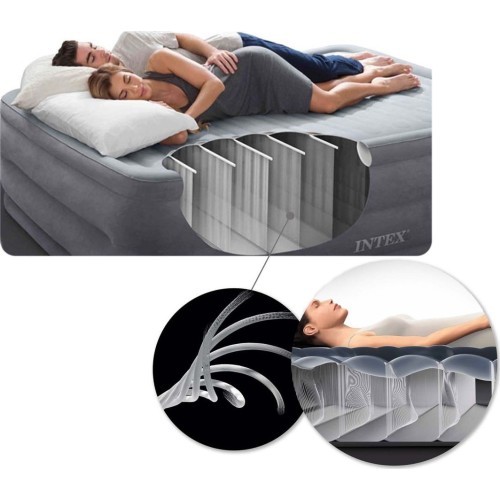 Двуспальный надувной матрас с автоматическим насосом Intex, 191x137 см