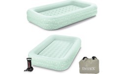 Надувная детская кровать с насосом Intex