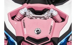 Elektrinis vaikiškas motociklas Maverick Turbo RR STRONG, rožinis