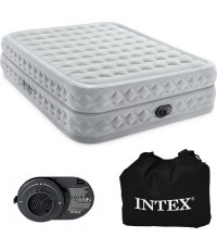 Didelis dvivietis pripučiamas čiužinys 203x152x51 cm su integruota elektrine pompa INTEX 64490