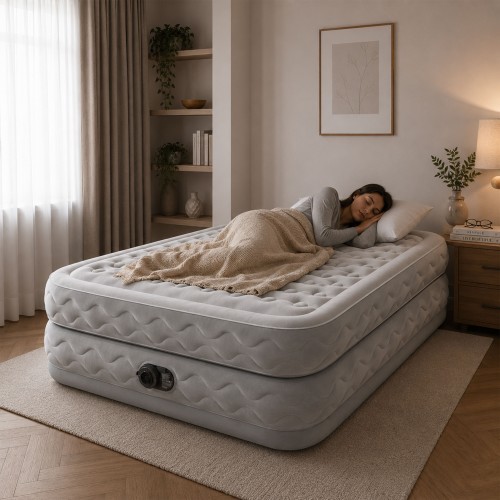 Didelis dvivietis pripučiamas čiužinys 203x152x51 cm su integruota elektrine pompa INTEX 64490