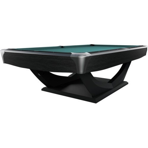 Billiard Table, Pool, Dynamic Axion, 9 ft., matt black, Simonis 760 blue green