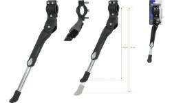 FORCE 26-29" bicycle kickstand, frame-mounted on rear fork (aluminium, black)
