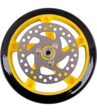 Replacement Wheel w/ Brake Rotor for inSPORTline Discola Scooter 200 x 30 mm - Yellow