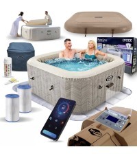 Nadmuchiwane SPA kwadratowe basen z hydromasażem 4 os. 175x71 cm akcesoria premium INTEX 28446