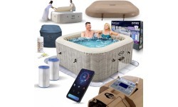 Nadmuchiwane SPA kwadratowe basen z hydromasażem 4 os. 175x71 cm akcesoria premium INTEX 28446