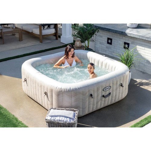 Pripučiamas kvadratinis SPA baseinas su hidromasažu 4 asm. 175x71 cm INTEX 28446