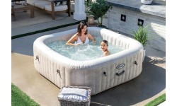 Надувное квадратное СПА джакузи с гидромассажем на 4 чел. 175x71 см INTEX 28446
