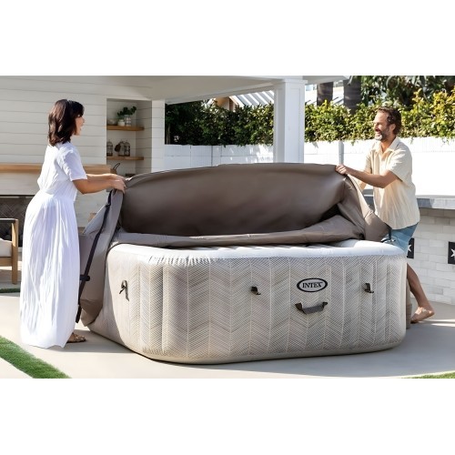 Pripučiamas kvadratinis SPA baseinas su hidromasažu 4 asm. 175x71 cm INTEX 28446
