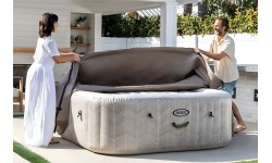 Pripučiamas kvadratinis SPA baseinas su hidromasažu 4 asm. 175x71 cm INTEX 28446