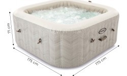 Pripučiamas kvadratinis SPA baseinas su hidromasažu 4 asm. 175x71 cm INTEX 28446