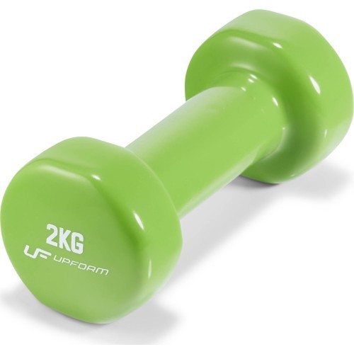 UpForm vinilinių fitneso hantelių rinkinys su stovu, 12 kg