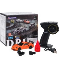 R/C Drift Car 1:43 Orange + Accessories