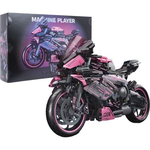Motorcycle Racer Building Blocks Set Pink 2066pcs.