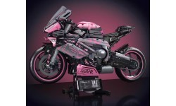 Motorcycle Racer Building Blocks Set Pink 2066pcs.